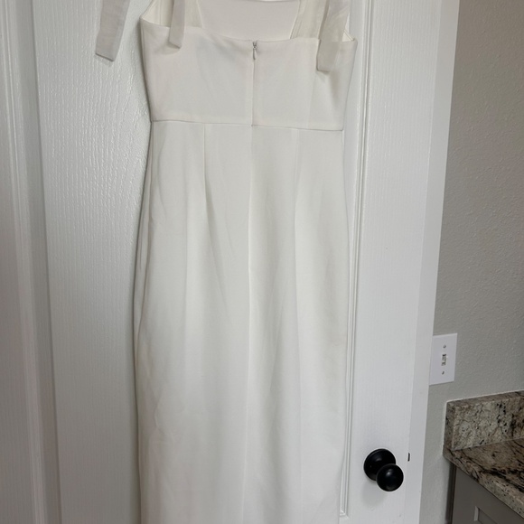 Lulus Romantic Celebration White Tie-strap Bodycon Midi Dress - Size S - Picture 4 of 5